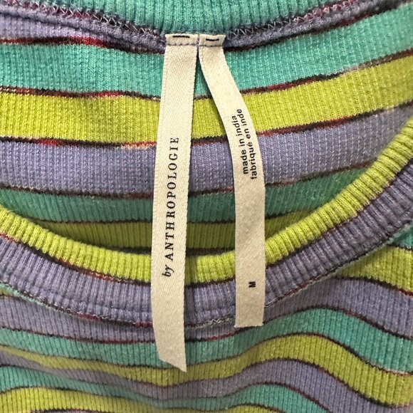 Anthropologie Ribbed Racer Striped Tank Top Sleeveless, Size Medium - Picture 4 of 4